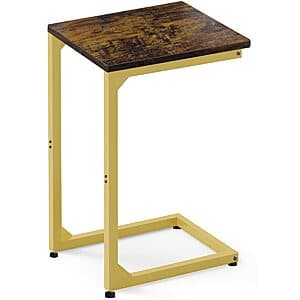 16.9" x 13" Artigarden C Shaped End Table (Rustic Brown Gold) $14.50