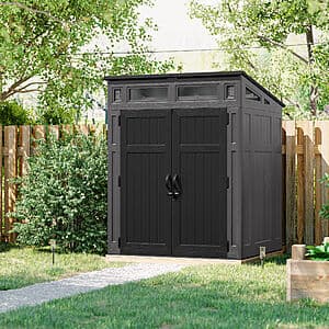 Select Lowe's Stores: 6' x 5' Suncast Modernist Black Resin Storage Shed w/ Floor $499 + Free Store Pickup (Select Locations)