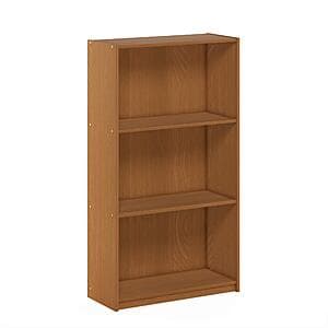 3-Tier Furinno Basic Bookcase Storage Shelves (Light Cherry) $18.35