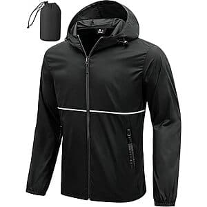 ZITY Men's Waterproof Lightweight Packable Raincoat (Various Colors) $13