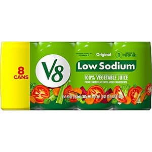 8-Count 5.5-Oz V8 Low Sodium Original 100% Vegetable Juice 7 for $21.65 & More w/ Subscribe & Save