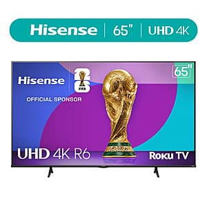 65" Hisense R6 Series 4K UHD LCD Roku Smart TV $295 + Free Shipping