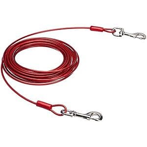 30-ft Amazon Basics Tie-Out Cable for Large Dogs up to 125-lbs. (Red) $7.80