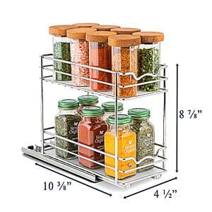 Holdn' Storage Double Pull Out Spice Rack Cabinet Organizer $10