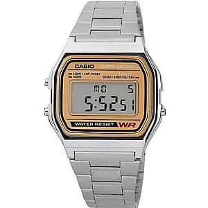 Casio A158WEA 33mm Digital Quartz Watch w/ Stainless Steel Band (Silver / Gold) $22 & More
