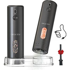 110ml Circle Joy Rechargeable Electric Salt & Pepper Grinder $12