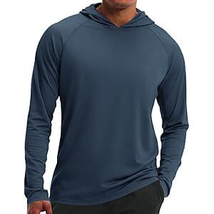 iWoo Men's UPF 50+ Sun Protection Long Sleeve Quick Dry Hooded Shirt from $6