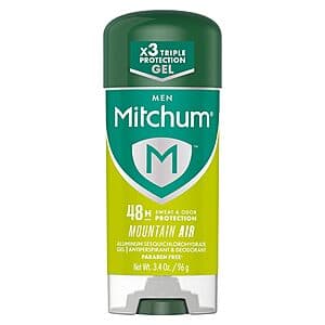 3.4-Oz Mitchum Men's Antiperspirant Deodorant Gel Stick (Mountain Air) $2.75 w/ S&S