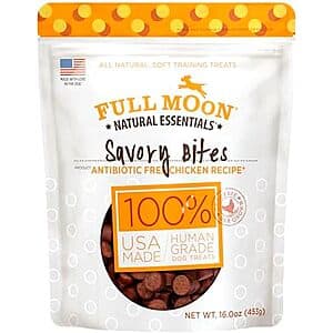 Select Accounts: 1-lb Full Moon All Natural Human Grade Dog Treats (Chicken) $6 w/ S&S