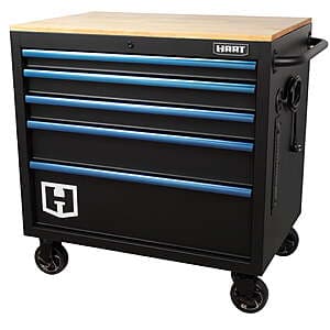 36" Hart 5-Drawer Mobile Tool Chest Workbench W/ Wood Top (37"H x 36"W x 24.5"D) $249 + Free S&H