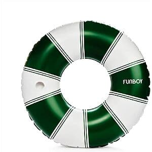 46" FUNBOY Giant Vintage Stripe Inflatable Pool Float w/ Cup Holder (Green) $9.85