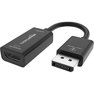 Amazon Basics DisplayPort (4k@60Hz) to HDMI Female Adapter $2.55