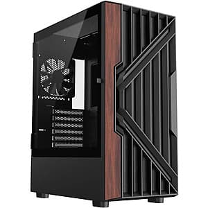 DIYPC G18-Wood Walnut Mid Tower ATX PC Case w/ 4x 120mm Fans $56 + Free S&H