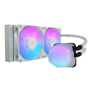 Cooler Master 240mm Elite Liquid White AIO CPU Cooler $40 + Free Shipping