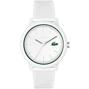 Lacoste 12.12 Men's 42mm Quartz Watch w/ Rubber Strap (White) $57 + Free Shipping