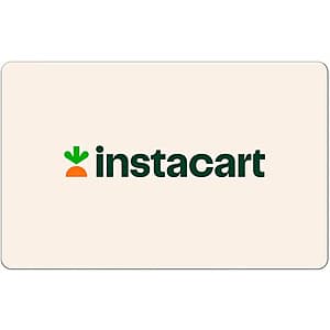 Instacart eGift Card (Email Delivery): $50 for $45, $100 for $90 or $200 for $180