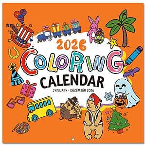 12" x 26" 2026 Kids' Coloring Wall Calendar $3.30