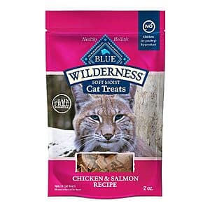 2-Oz Blue Buffalo Wilderness Grain-Free Soft-Moist Cat Treats (Chicken/Salmon) $1.35 w/ S&S