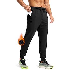 G Gradual Men's Fleece Joggers Sweatpants w/ Zipper Pockets (various colors) from $17.80