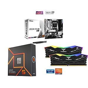 AMD Ryzen 5 7600X + 16GB Team Group + ASRock B650M Pro RS WiFi + Liquid Cooler $389 + Free Shipping