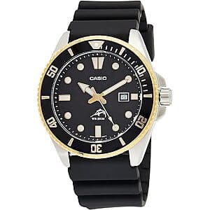 Casio MDV-106 44mm Diver-Inspired Sports Analog Watch w/ Black Resin Band (Gold) $57 + Free S&H
