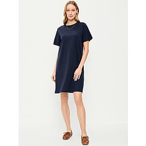 Old Navy Women's Vintage Crew-Neck Mini T-Shirt Dress in various color options.