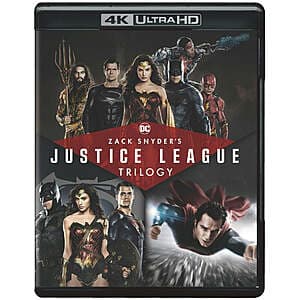 Zack Snyder's Justice League Trilogy 4K Ultra HD and Blu-ray box set featuring all three films in premium video formats.