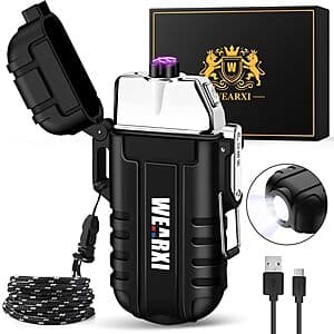 WEARXI Dual Arc Windproof Rechargeable Electric Lighter $6