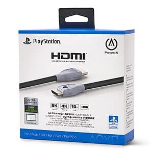 10' PowerA Ultra High Speed Certified HDMI 2.1 Cable for PS5 (Black) $13