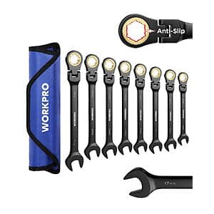 Prime Members: 8-Pc WORKPRO 72T Flex-Head Ratcheting Metric Combination Wrench Set $30 + Free S&H