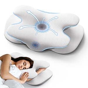 Alupssuc Memory Foam Cervical Neck Pillow w/ Cooling Silk Case (2 colors) from $21.35