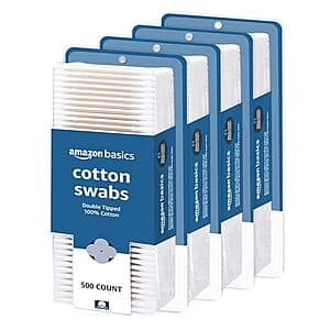 4-Pack 500-Count Amazon Basics Cotton Swabs $7 w/ Subscribe & Save