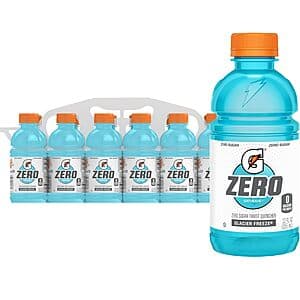 12-Pk 12-Oz Gatorade Thirst Quencher Zero Sugar Sports Drink (Glacier Freeze) $5.70 w/ S&S