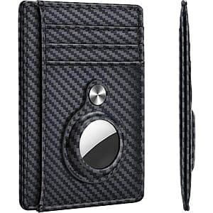 Hawanik Men's RFID Minimalist Wallet w/ Airtag Holder (Various Colors) $4.75