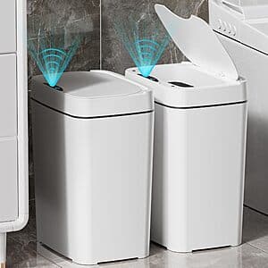 Prime Members: 2-Pk 2.7-Gal Vanpopubs Touchless Trash Cans (White or Black) $24.90 + Free S&H & More