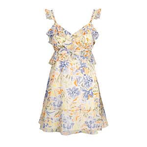 Jessica Simpson Women's Salma Ruffle Mini Dress (Ecru- Watercolor Floral) $9
