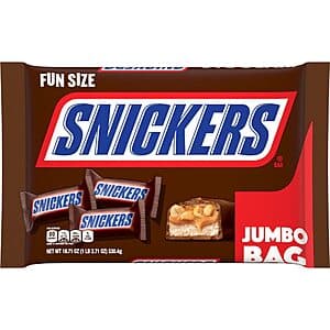 18.71-Oz SNICKERS Fun Size Chocolate Candy Bars $3.25