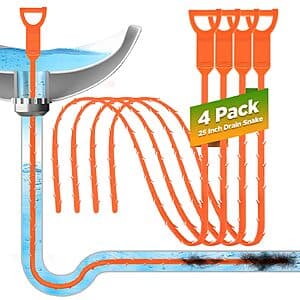 4-pk 25" Forlivese Drain Snake Clog Remover Tool $3