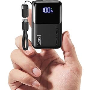 10000mAh INIU 45W PD Pocket Size Portable Ultra Small Charger Power Bank (Black) $18