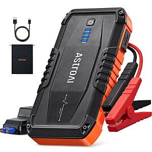 AstroAI S8 8000mAh 1500A 12V Car Battery Jump Starter $19.35