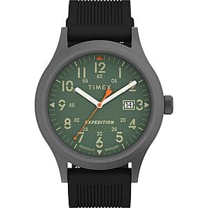 40mm Timex Expedition Metal Field Men’s Analog Watch w/ Black Silicone Strap $23