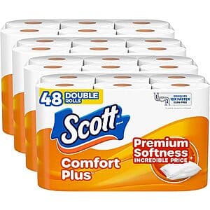 48-Pack 231-Sheets Scott ComfortPlus 1-Ply Toilet Paper Double Rolls $15.90 w/ Subscribe & Save