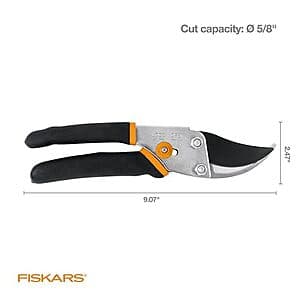 9" Fiskars Bypass Pruning Shears (up to 5/8" Cut Capacity) $9.90