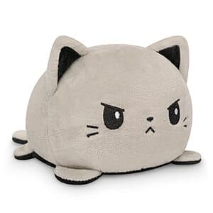 4" TeeTurtle Reversible Cat Plushie (Black & Gray) $6