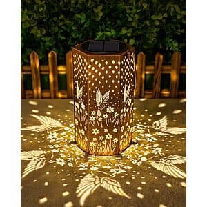 7" Eandisom Hummingbird Solar Lantern Outdoor Hanging Light $8