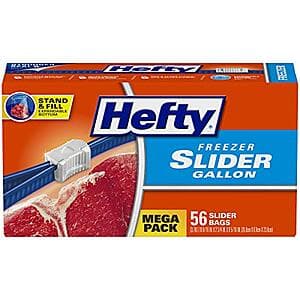 56-Count Hefty Slider Freezer Bags (Gallon) $6.05 w/ Subscribe & Save