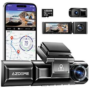 Prime Members: AZDOME M550 3 Ch. (4K + 2x 2.5K) WiFi / GPS Dash Cam w/ 3.19" IPS Screen $69.30 + Free Shipping
