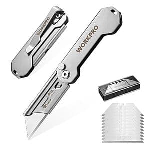 Prime Members: 2-Pack WORKPRO EDC Folding Utility Knife w/ Belt Clip & 10 Blades $10 + Free Shipping