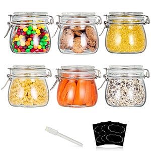 6-Pk 16oz Yeboda Food Storage Canister Glass Jars w/ Silicone Gaskets $13.10