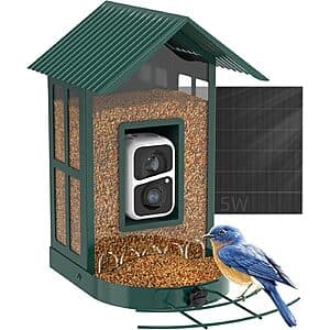 Soliom 5W Solar Powered Bird Feeder w/ Camera & AI Species Identifier (2 Colors) $34.50 + Free Shipping